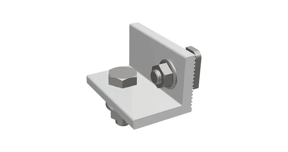 Montagewinkel mit fester Platzierung für die Befestigung von Solarmodulen. Teil des Vaillant Solarträger-Systems zur stabilen Anbringung.